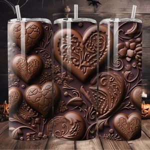 Handcrafted Valentines chocolate 20oz skinny tumbler